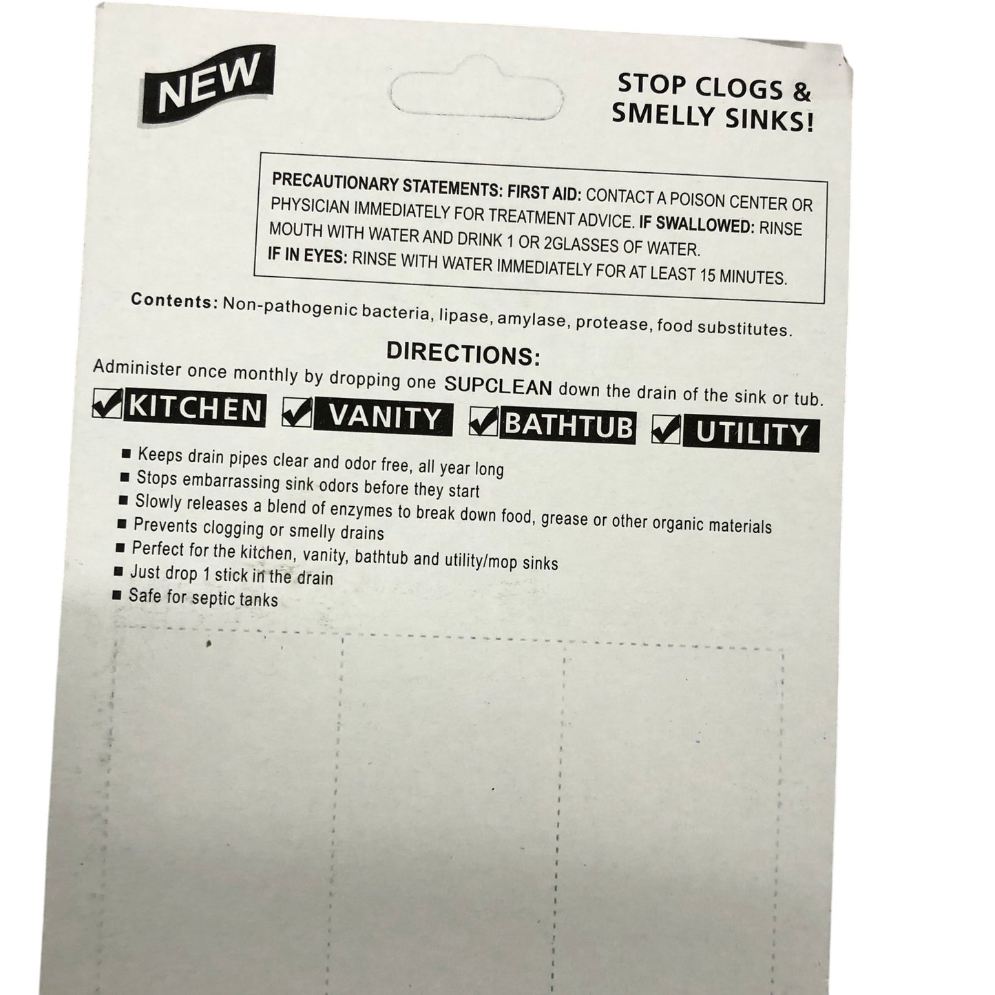 Sani Sticks Drain Cleaner 72 Count Prevent Odour and Clogs Kitchen Bath Tub