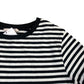 Long Sleeve Black & White Striped Top Size 14