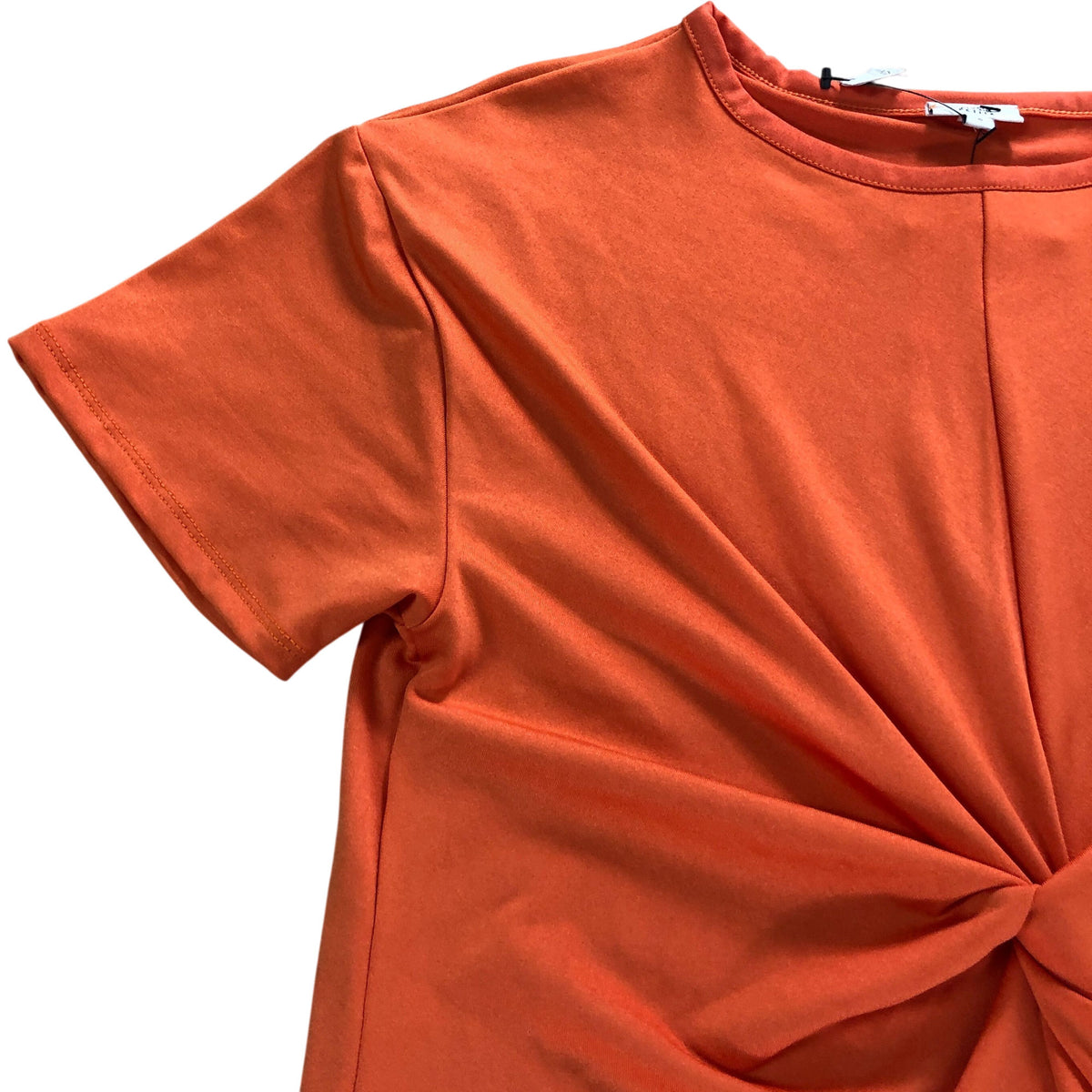 River Island UK6 Women's Orange Twist Front Midi Dress Short Sleeve