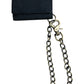 RFID Blocking Wallet Black Leather Chain Clip Closure Compact Design