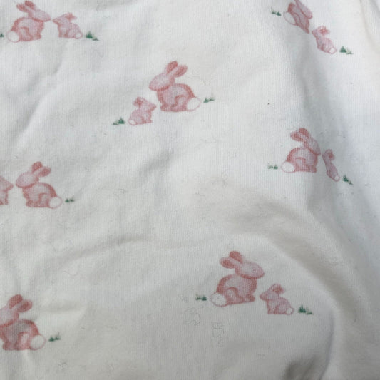Lapinou Bunny All In One Baby Pink Floral Organic Cotton 1-3M