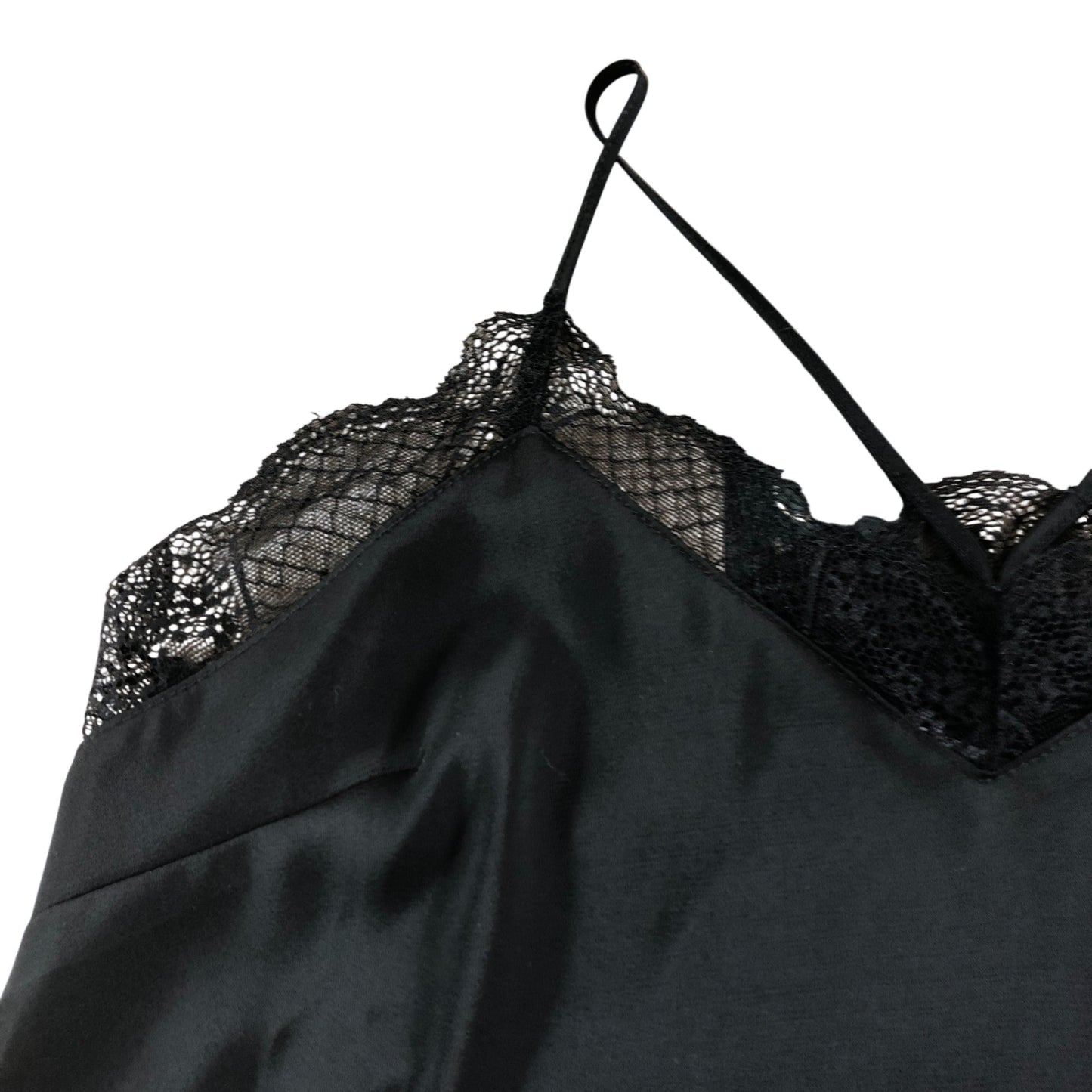 River Island Black Lace Trim Camisole Top UK8 Women's V Neck