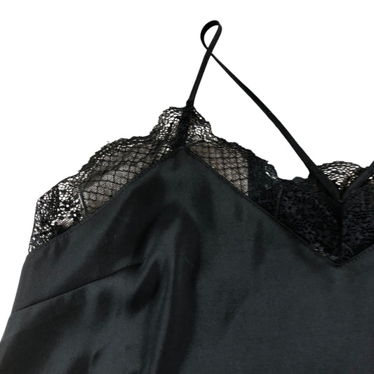 River Island Black Lace Trim Camisole Top UK8 Women's V Neck