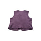 River Island Vintage Style Cropped Vest UK14 Women's Button Detail Plum