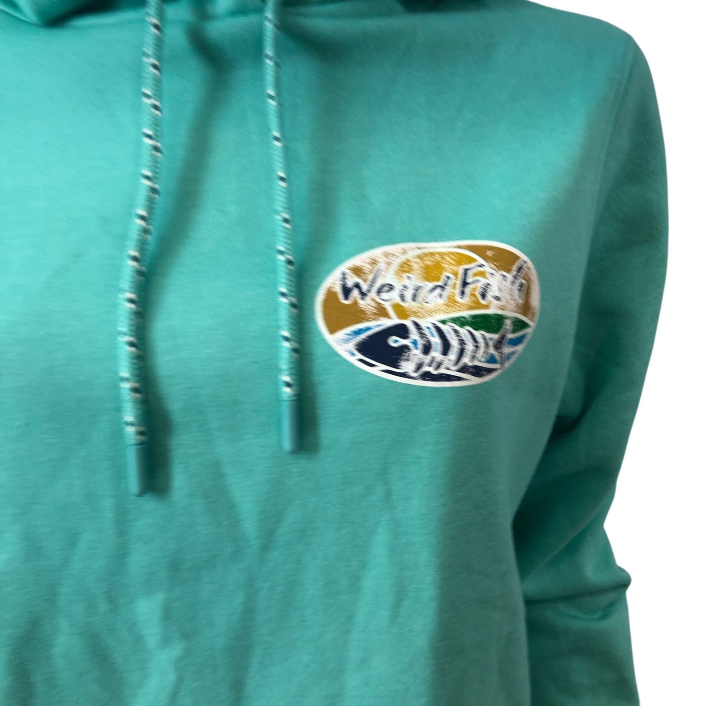 Weird Fish Aqua Marine Hoodie Size 12 Women's Cotton Blend with Logo