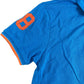 TOKYO LAUNDRY 68 Polo Shirt M Men's Blue Cotton Orange Detail