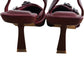 Slingback Heels UK3 Women's Red Buckle Detail Pointed Toe