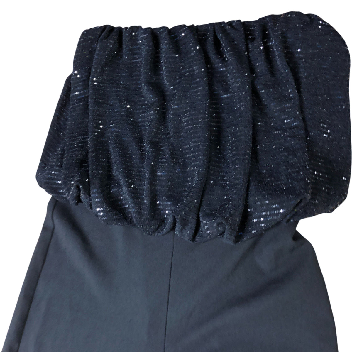 River Island Black Wide Leg Jumpsuit UK6 Women's Sparkly Strapless