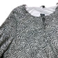 Tunic Top Size 26 Women's Black And White Spots 3/4 Sleeve