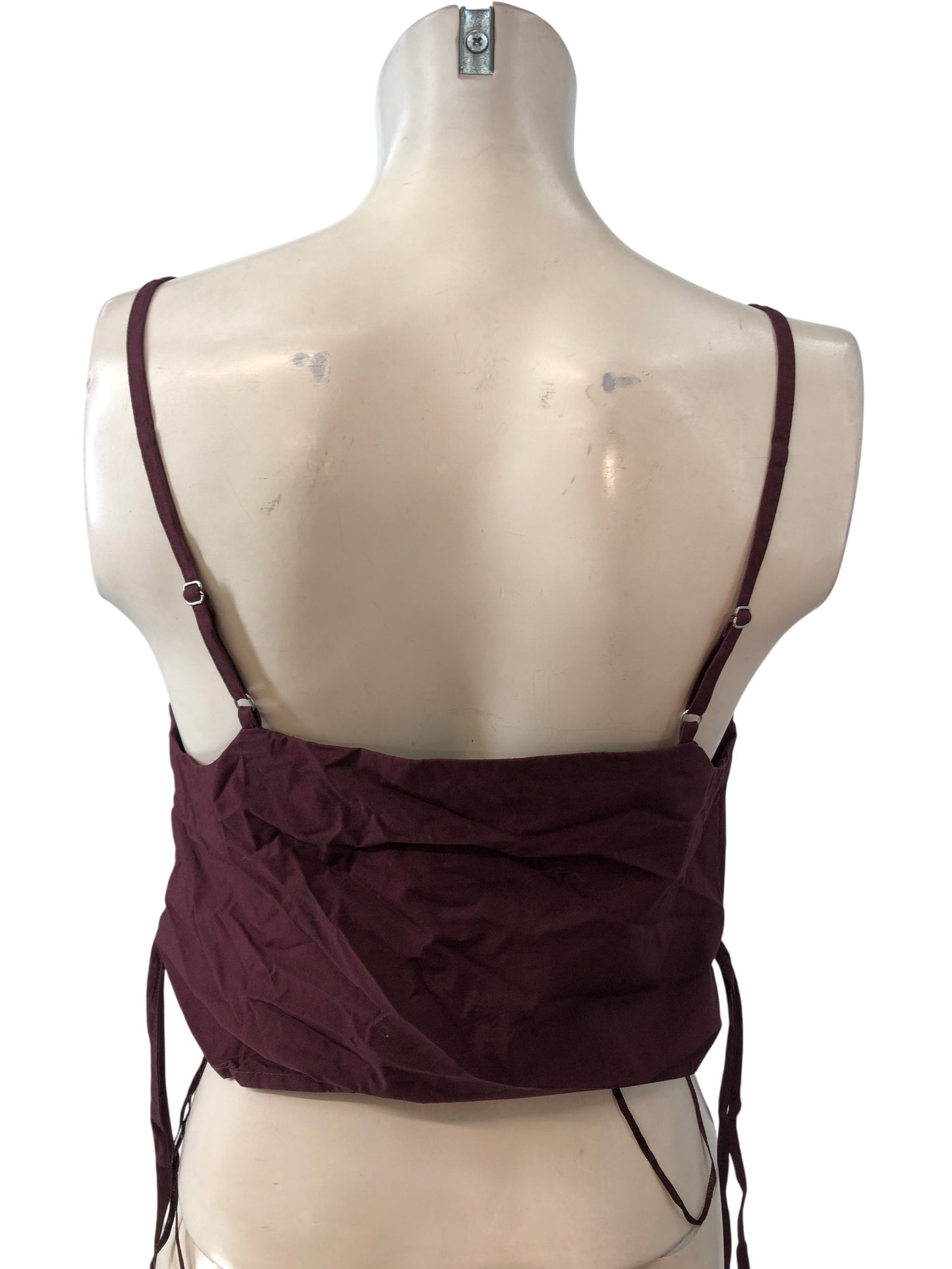 River Island S Purple Dark Tropics Women's Tank Top Adjustable Spaghetti Straps