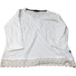 Weird Fish Dusty White V Neck Top Women's Organic Cotton Lace Trim Size 14