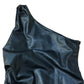 River Island One Shoulder Faux Leather Black Mini Dress Size 12