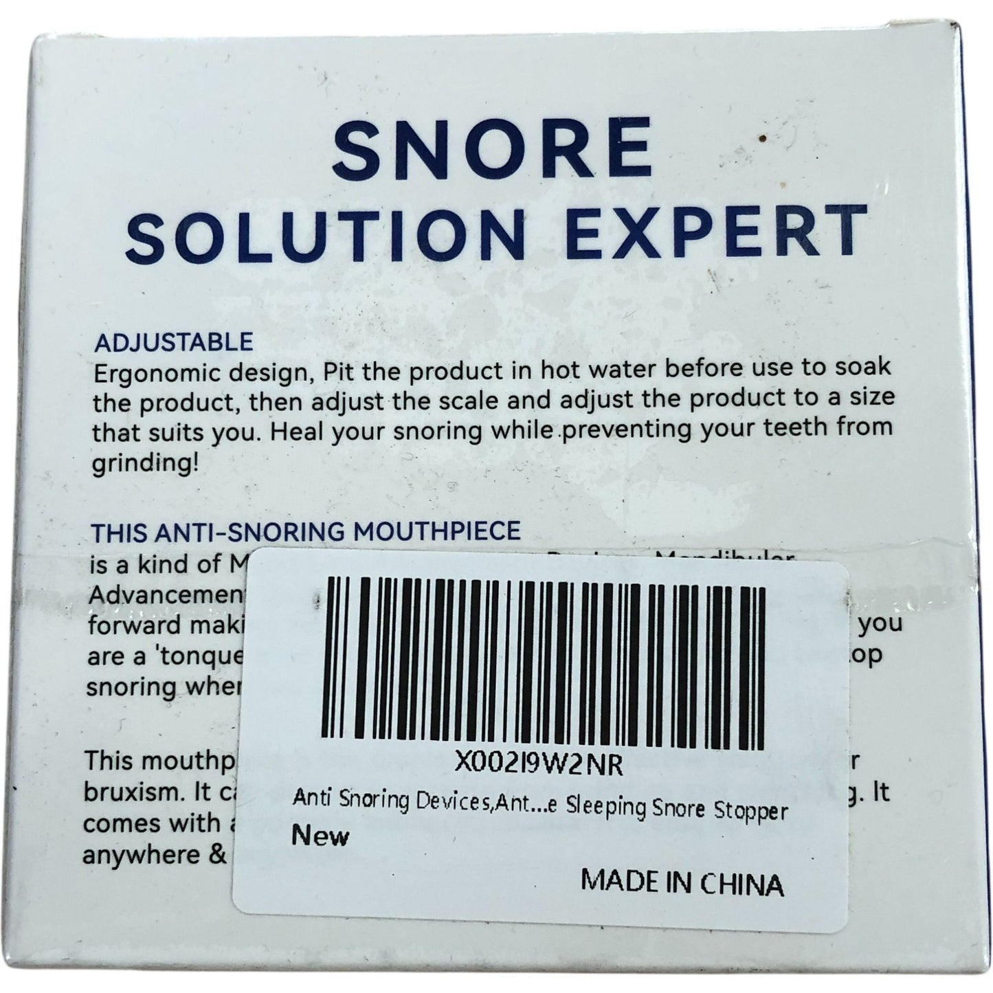 Anti Snore Mouthpiece Adjustable Snoring Solution BPA Free Sterilised Container