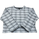River Island Long Sleeve Checked Sweater Black & White