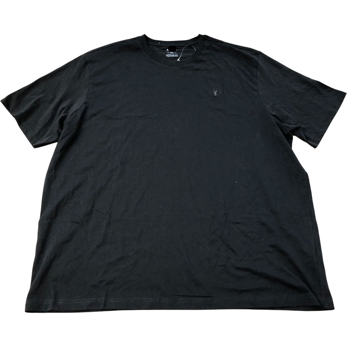 Men's Classic T-Shirt Regular Fit Black Cotton Short Sleeve 2XL