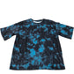 Men's T-Shirt Black Blue Tie Dye Pattern Lightweight Polyester Medium