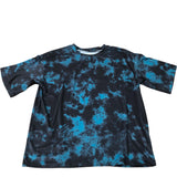 Men's T-Shirt Black Blue Tie Dye Pattern Lightweight Polyester Medium
