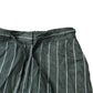 Striped Trousers XS Long Women's Pleated Lightweight Green Fabric