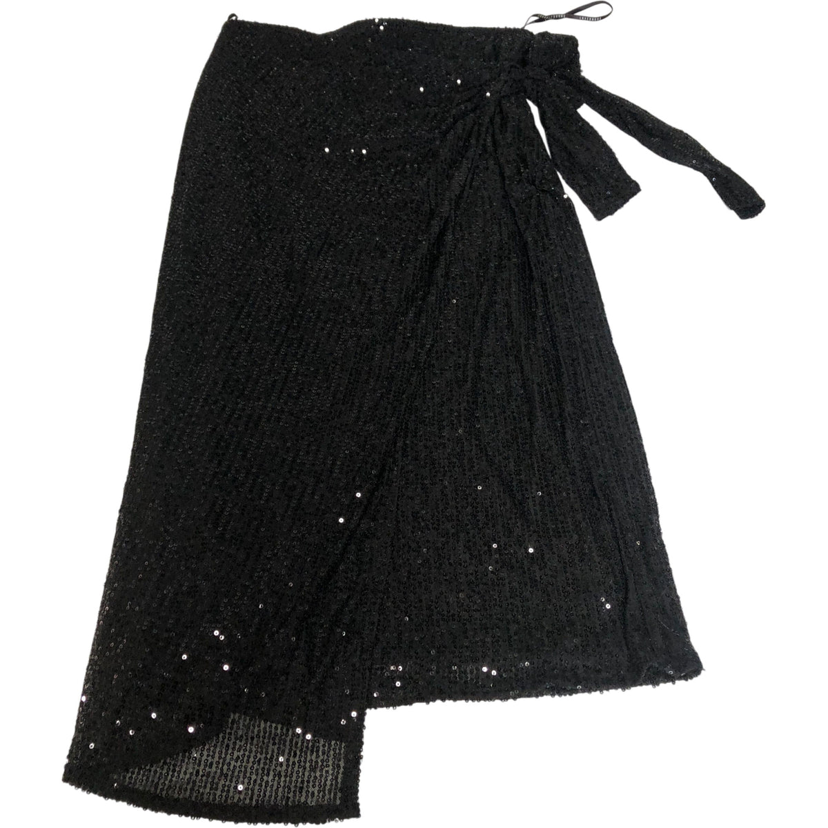 Lovedrobe Black Sequin Wrap Skirt Women's Sparkly Party Wear UK12