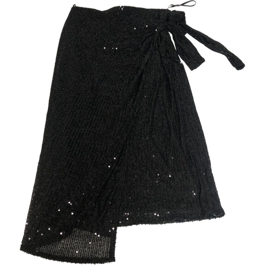 Lovedrobe Black Sequin Wrap Skirt Women's Sparkly Party Wear UK12