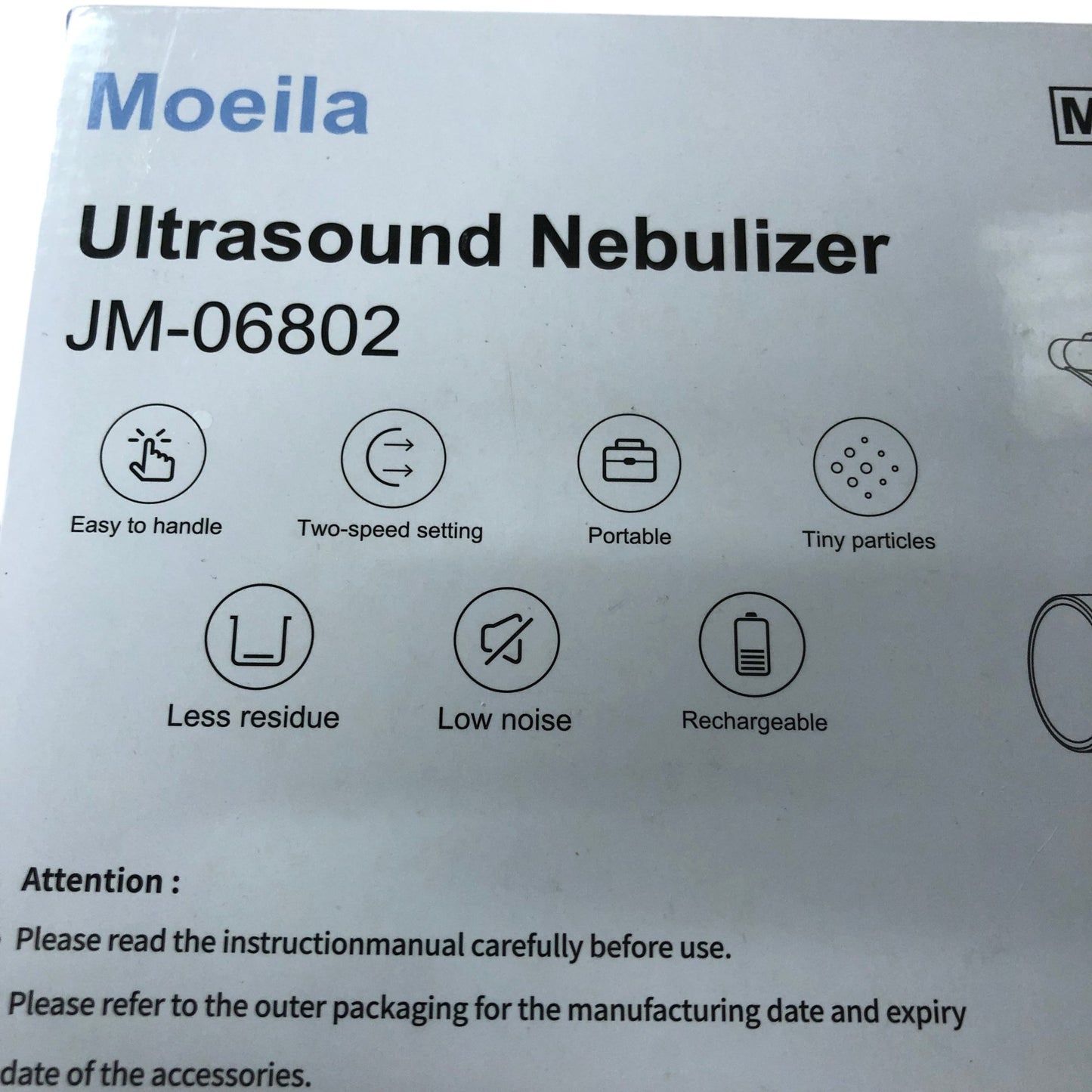 MOEILA Ultrasound Nebulizer JM06802 Portable Rechargeable Low Noise Nebuliser