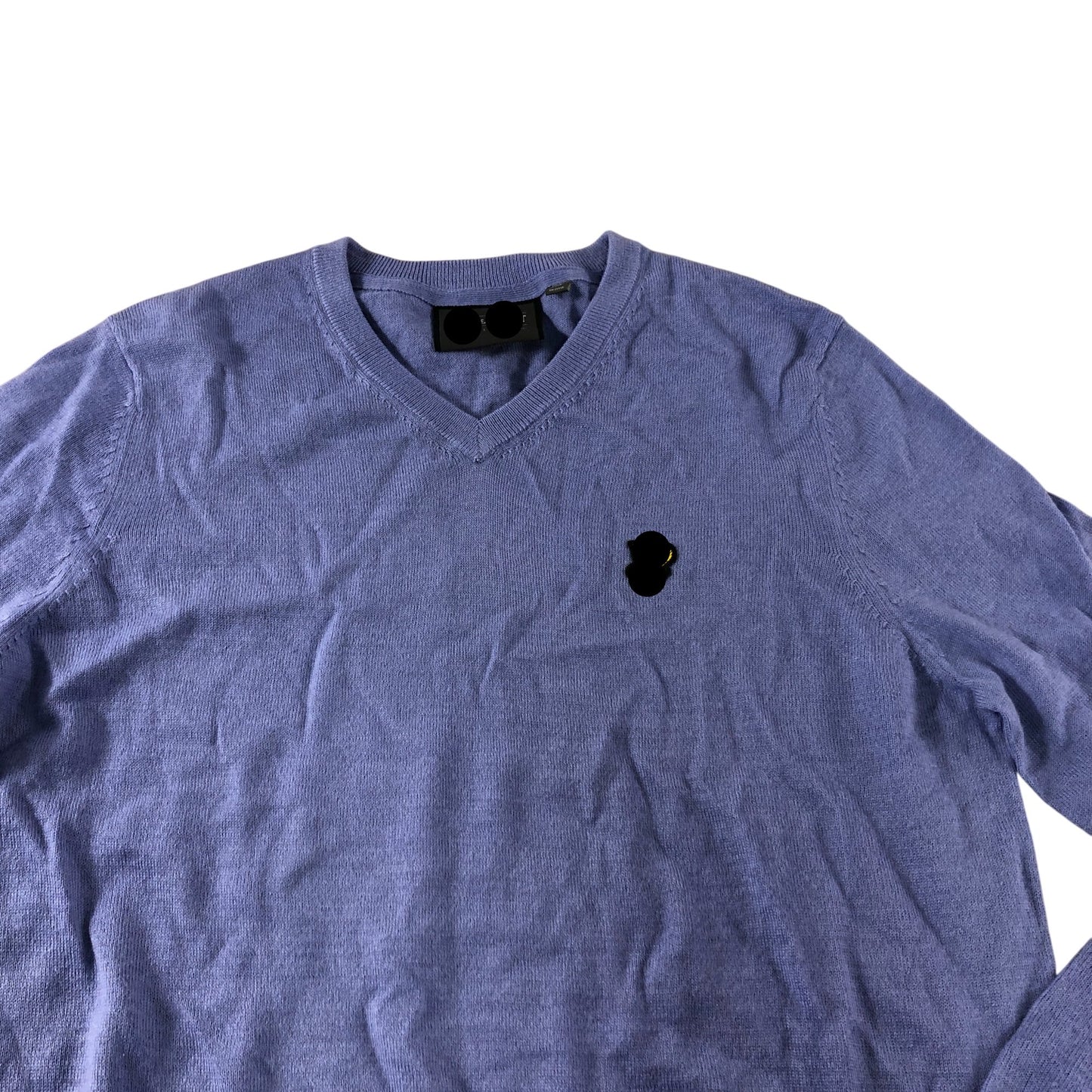Branded Blue V Neck Jumper - Size Medium