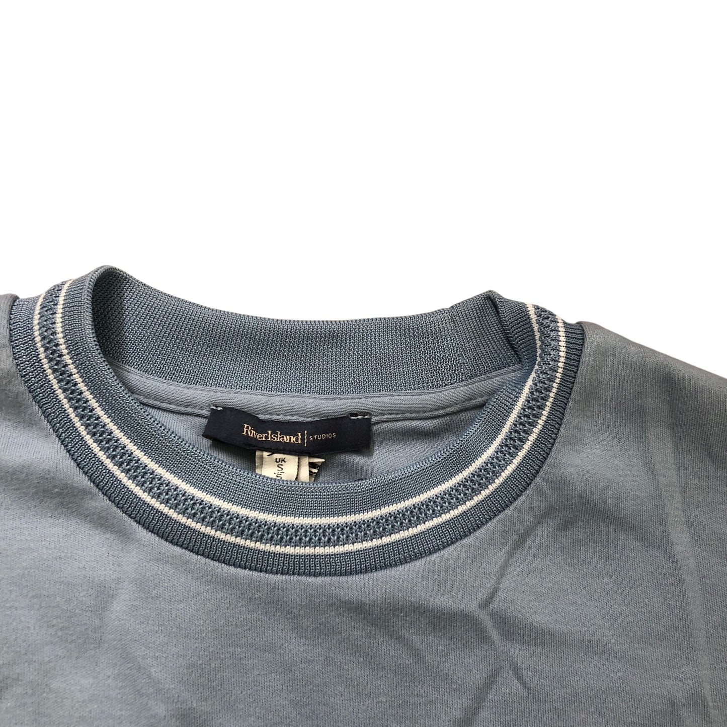 River Island Studios Blue T-Shirt UK S Men's Casual Cotton Top