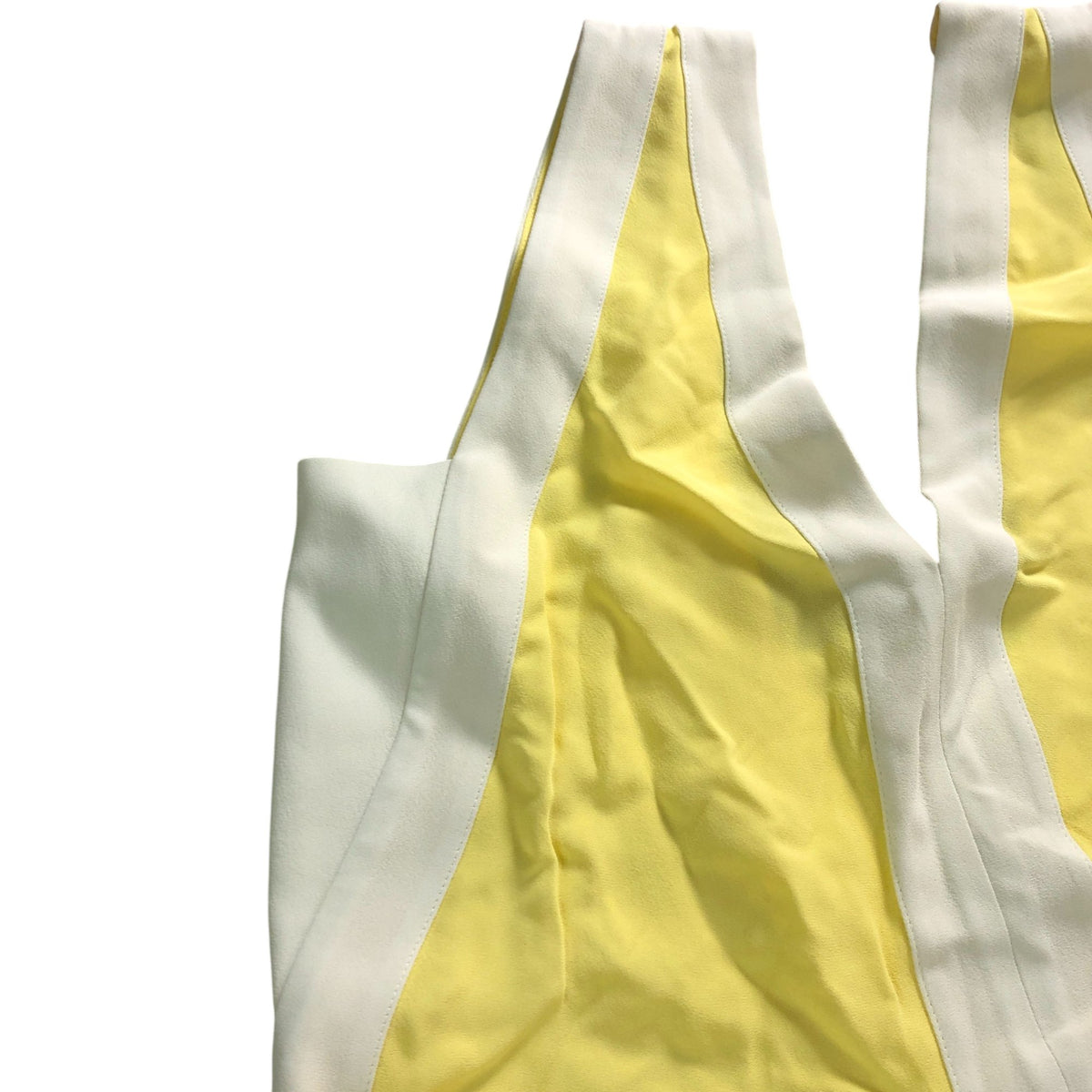 Yellow V Neck Sleeveless Dress UK4 Women's
