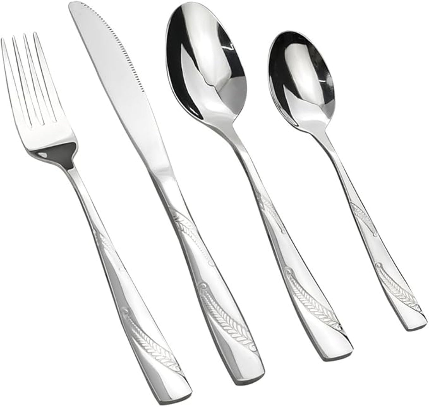 Lesbye Set of 16 Cutlery Set, Stainless Steel Silverware Service for 4 Person