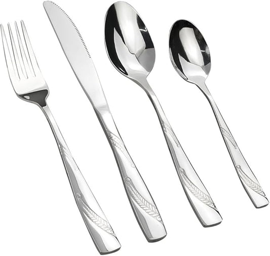 Lesbye Set of 16 Cutlery Set, Stainless Steel Silverware Service for 4 Person
