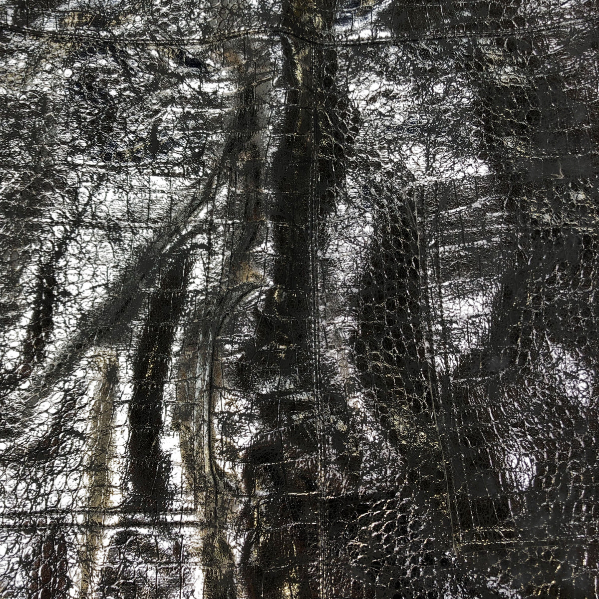 River Island Metallic Mini Skirt UK10 Women's Silver Faux Leather Croc Effect