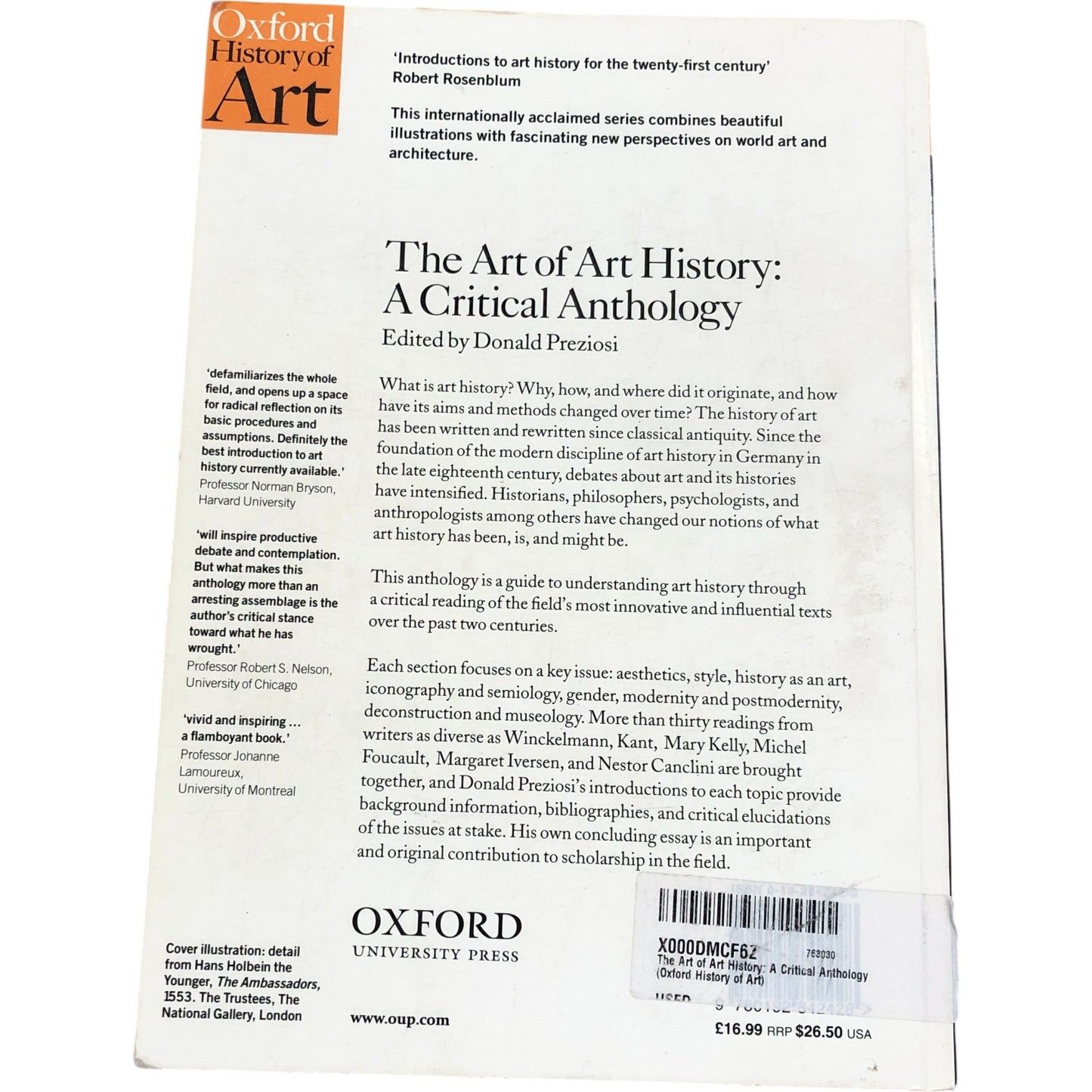 The Art of Art History A Critical Anthology Edited by Donald Preziosi Oxford