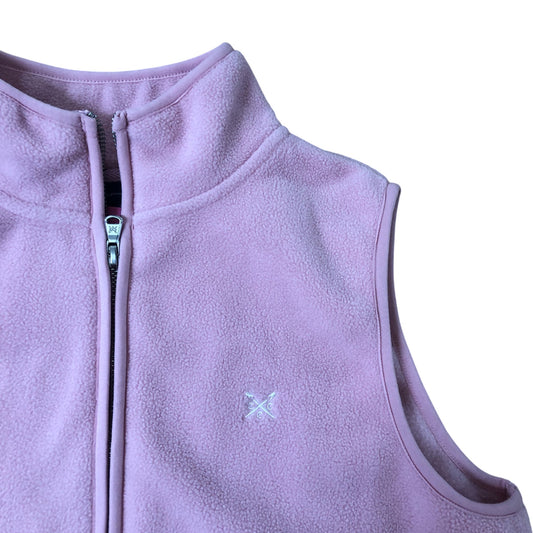 Crew Clothing Pink Fleece Gilet Women's Zip Up Sleeveless Vest Jacket Size 8