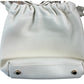 Lounge White Leather Drawstring Shoulder Bag Women's Designer Style Chic
