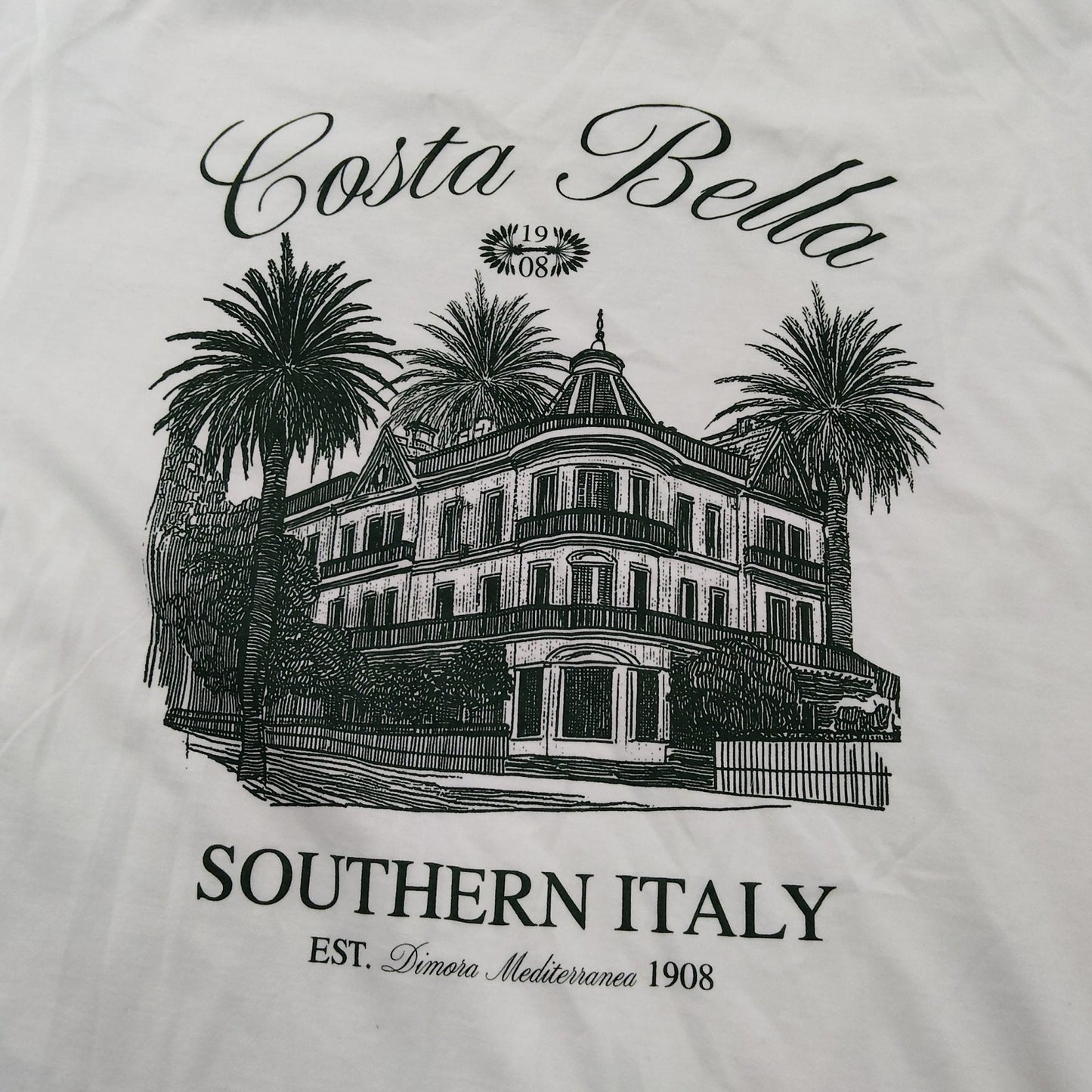River Island Costa Bella Southern Italy T-Shirt XL Men's Graphic Print Tee