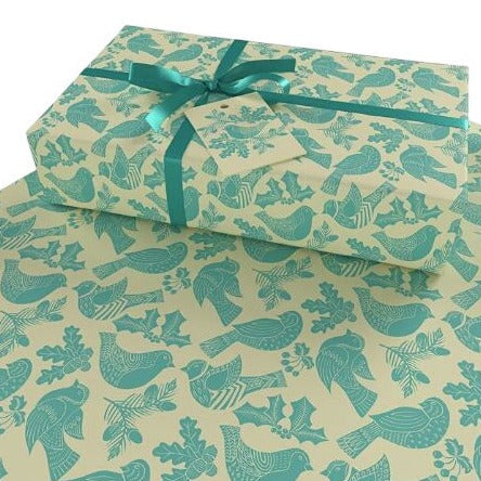 Re-Wrapped Eco Friendly Christmas Folk Wrapping Paper 6 Sheets