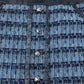 River Island Tweed Mini Skirt UK12 Women's Blue Patterned with Pocket Detail