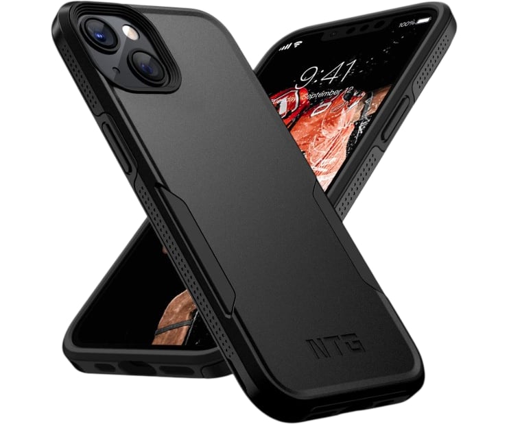 NTG iPhone 14 Case New Black Dual Layer Durable Protective Cover Compatible