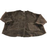Women's Brown Textured Jacket With Pockets Size Large