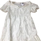 White Floral Embroidered Midi Dress Women's Puff Sleeve UK14