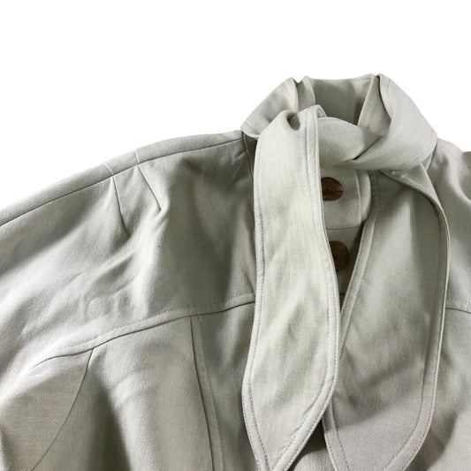 River Island Jacket UK8 Herringbone Tie Neck Long Sleeve