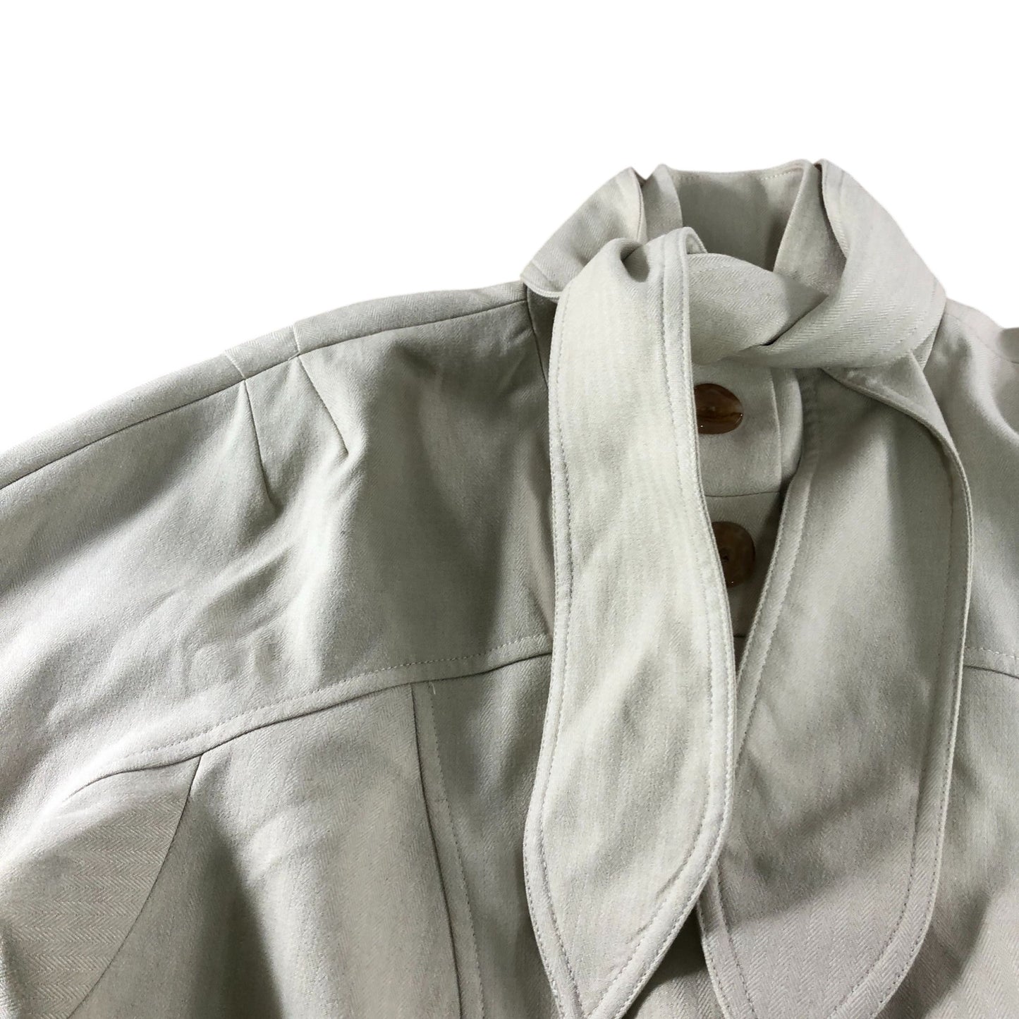 River Island Jacket Herringbone Tie Neck Long Sleeve - Size 6