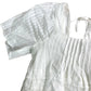 River Island UK8 Women's White Pleated Blouse Cotton Lace Trim Short Sleeve