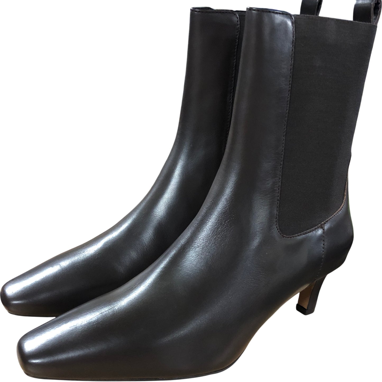 Branded Chocolate Women's Leather Kitten Heel Boots Size UK 6