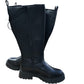 Wide Fit Black Knee High Boots Chunky Sole Size 4