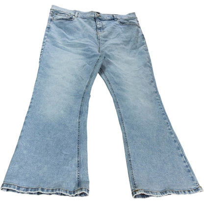 Light Wash Blue Cropped Kick Flare Jeans