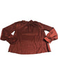 FS Collection Copper Red Halter Neck Satin Long Sleeve Blouse UK12 Women's