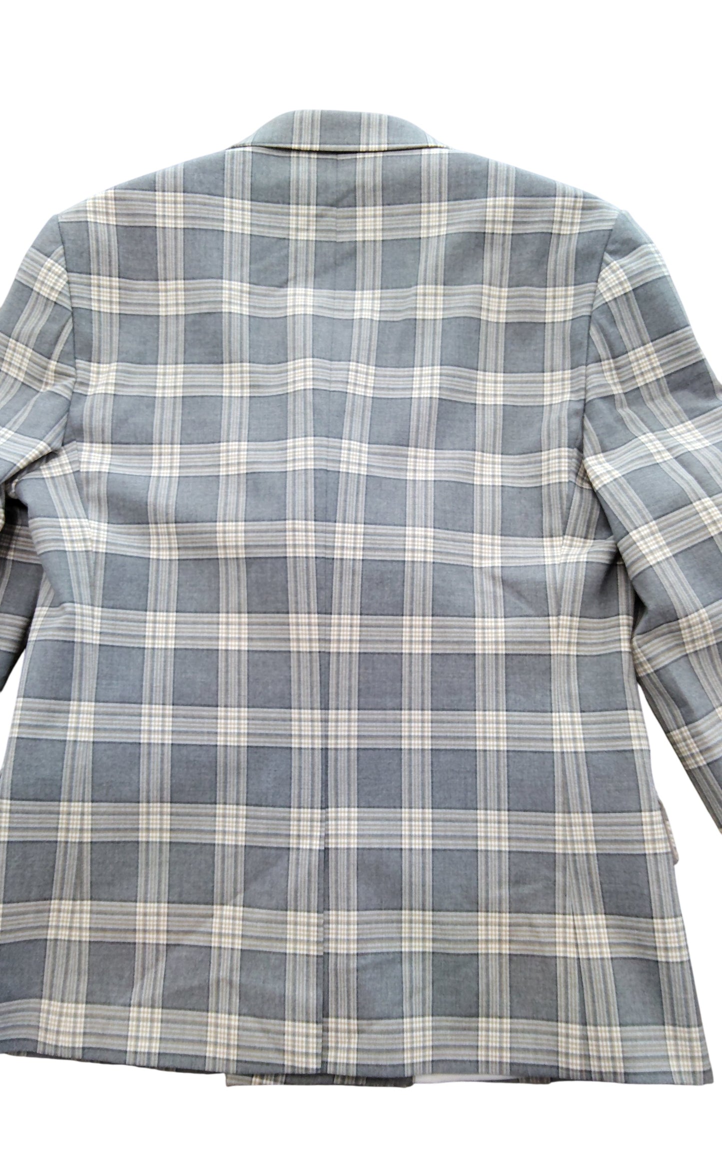 River Island Studios 38R Women's Double Breasted Check Blazer Jacket Grey