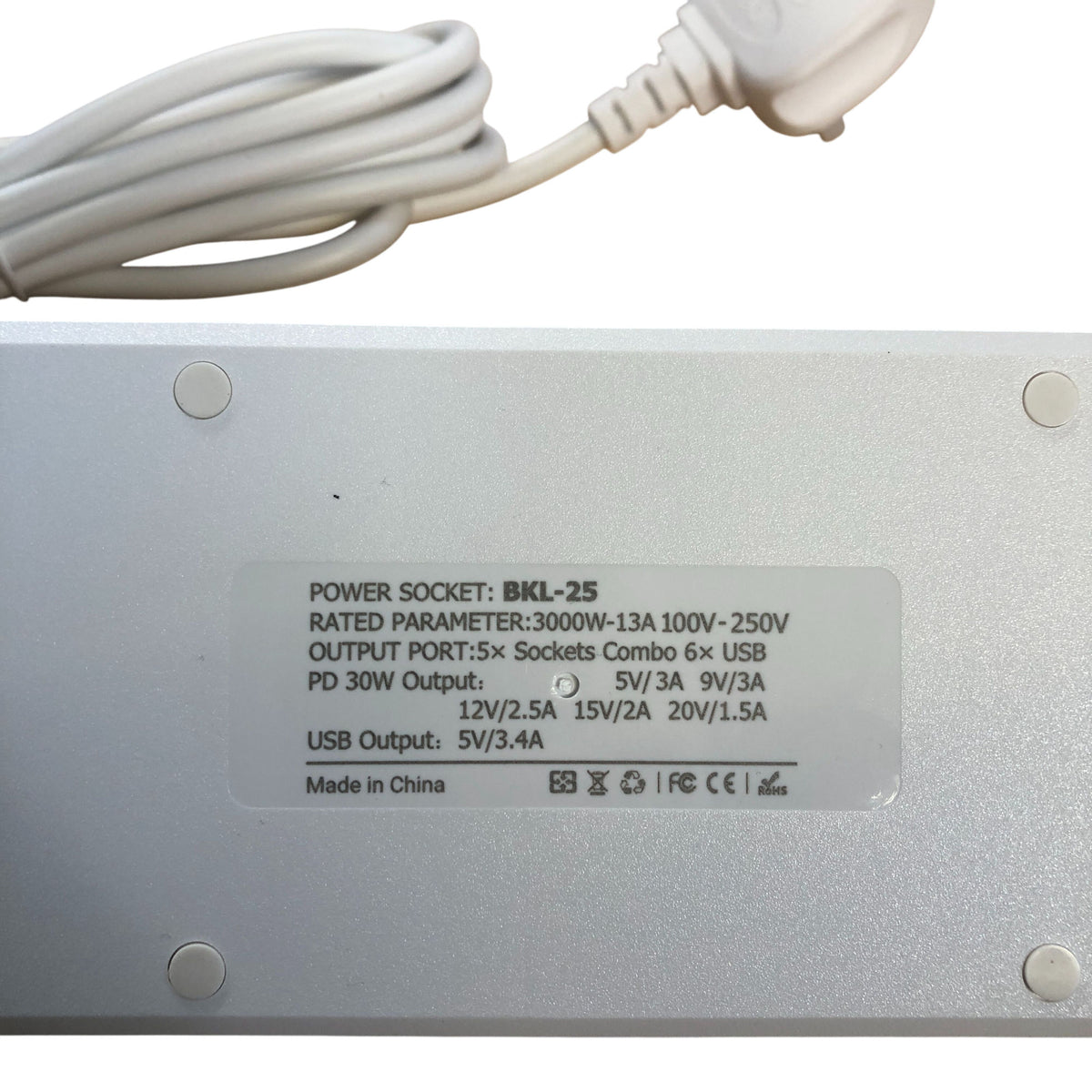 Bochlion Power Socket 3000W 5 Outlets USB Charging Ports Surge Protector