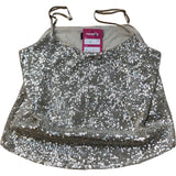 Sequin Top UK8 Women's Evening Wear Sparkly Sleeveless Silver